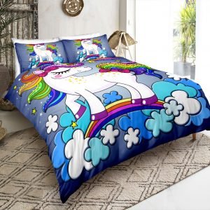 Cloudy Rainbow Unicorn Bedding Set