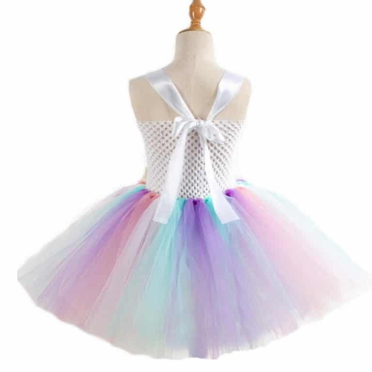 Flowers Unicorn Tutu Dress with Hair Band and Wings