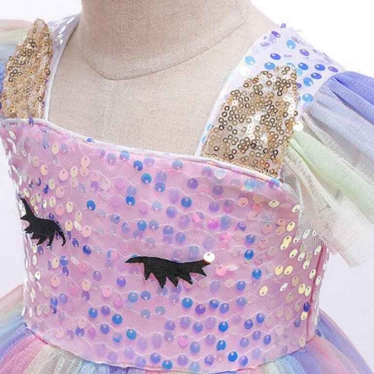 Unicorn Girl Sequined Dress With Headband