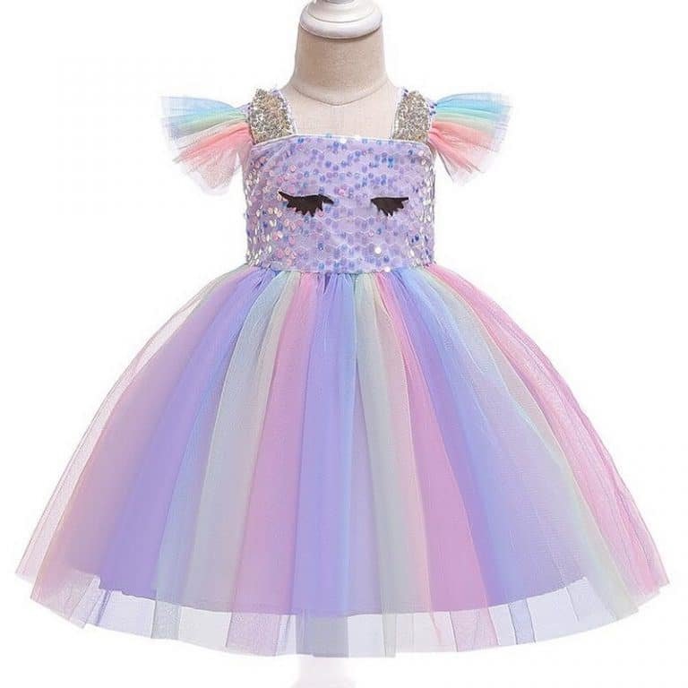 Unicorn Girl Sequined Dress With Headband