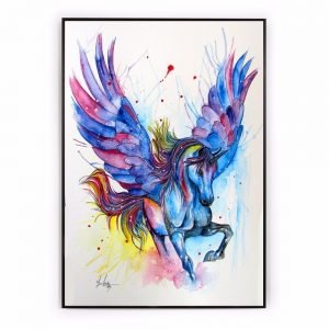 Unicorn Watercolor Canvas Art Poster Wall