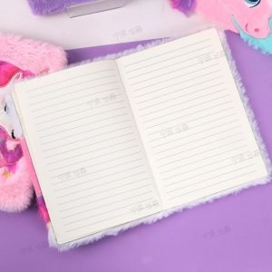 Unicorn Plush Cover A5 Notebook
