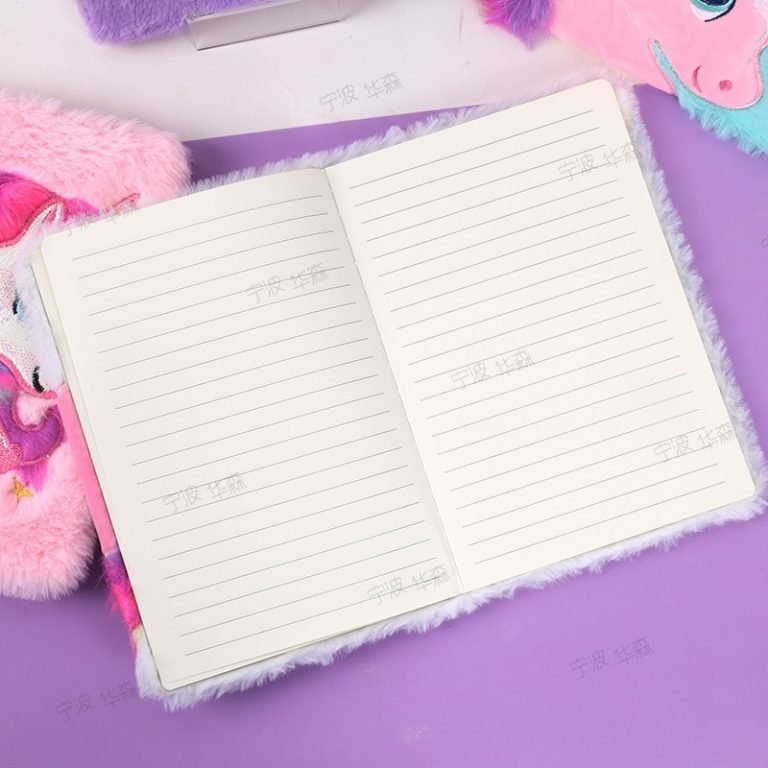 Unicorn Plush Cover A5 Notebook