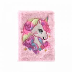 Unicorn Plush Cover A5 Notebook