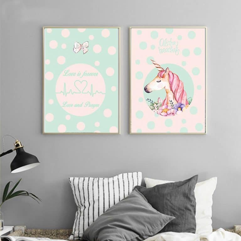Unicorn Canvas Painting Nordic Poster