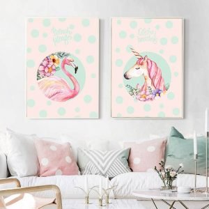 Unicorn Canvas Painting Nordic Poster