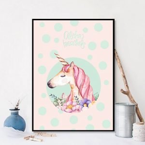 Unicorn Canvas Painting Nordic Poster