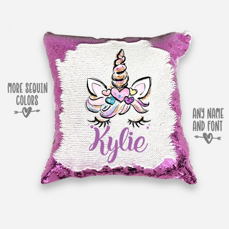 Personalized Unicorn Reversible Sequins Pillowcase