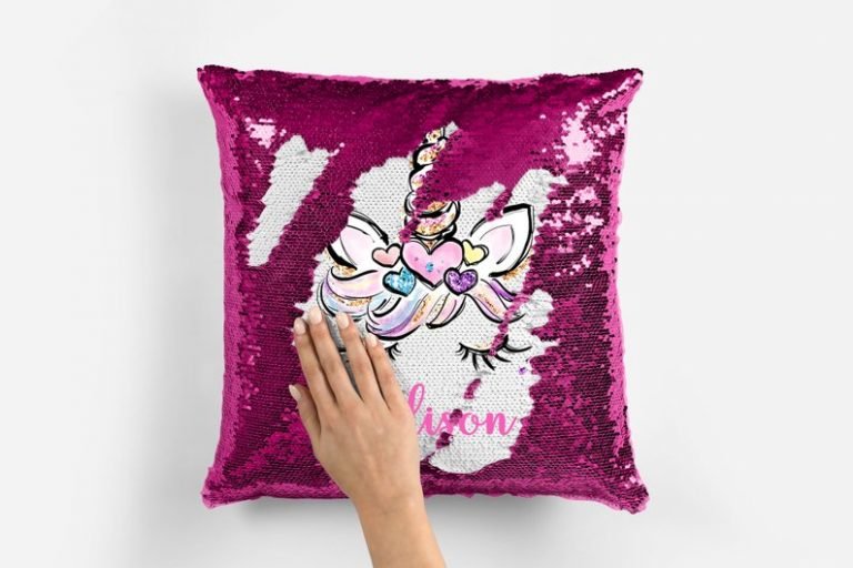 Personalized Unicorn Reversible Sequins Pillowcase