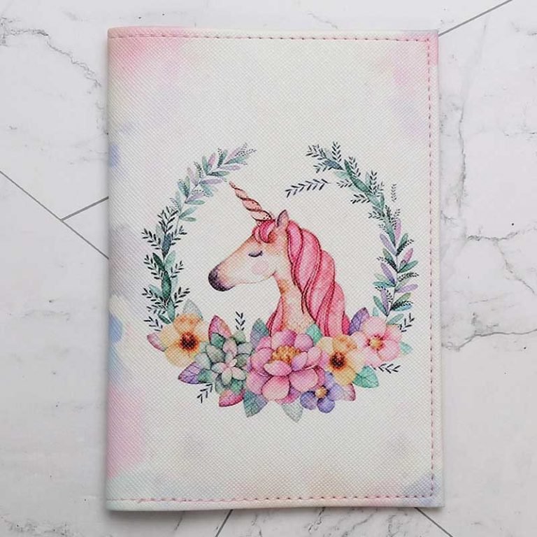 Unicorn PU Leather Travel Passport Holder/Cover