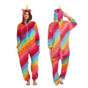 Unicorn Colorful Holographic Winter Onesie
