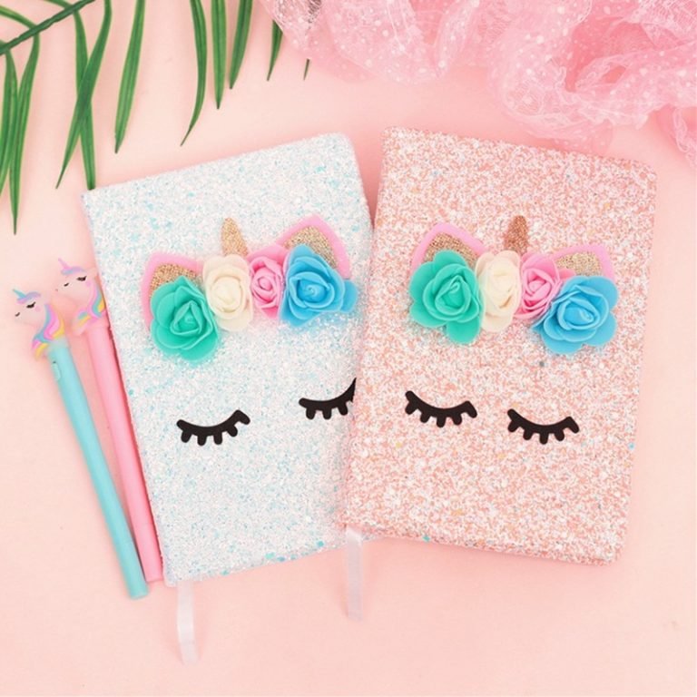 Colorful Glittering Powder Fairy Unicorn Notebook