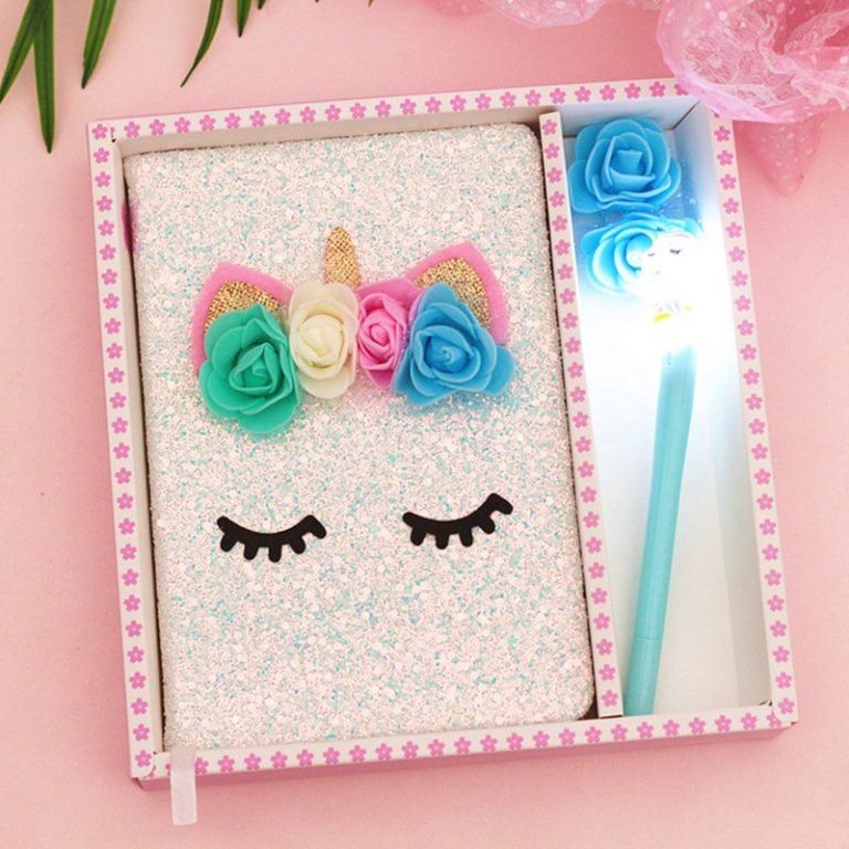 Colorful Glittering Powder Fairy Unicorn Notebook
