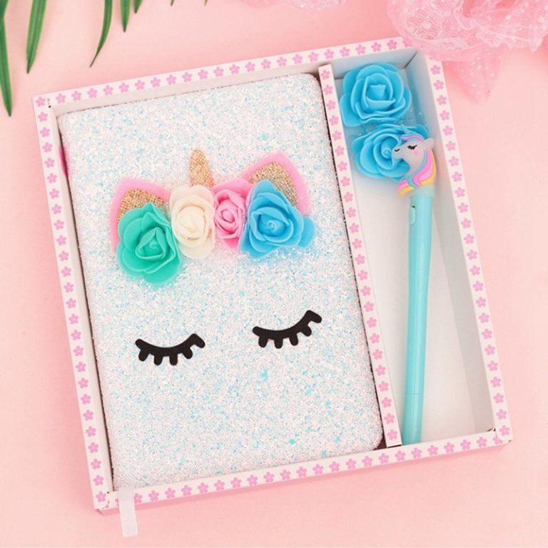 Colorful Glittering Powder Fairy Unicorn Notebook