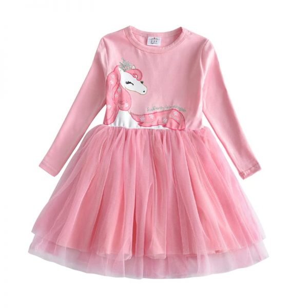 Unicorn Long Sleeve Tutu Dresses For Girls