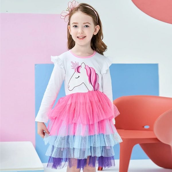 Unicorn Long Sleeve Tutu Dresses For Girls