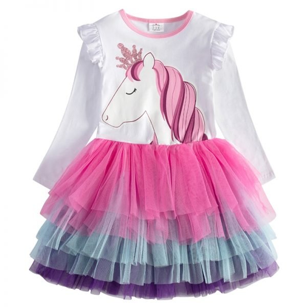 Unicorn Long Sleeve Tutu Dresses For Girls