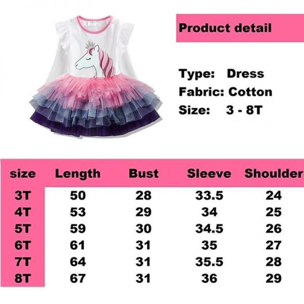 Unicorn Long Sleeve Tutu Dresses For Girls