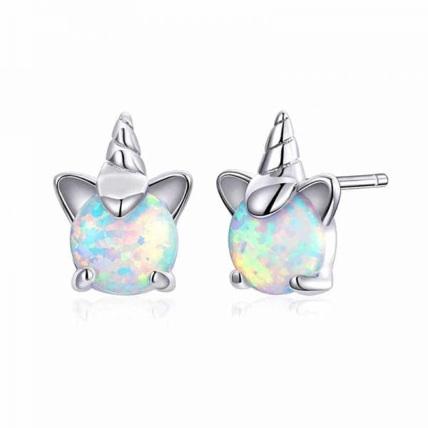 925 Sterling Silver Holographic Unicorn Earrings