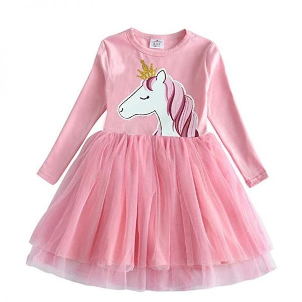 Unicorn Long Sleeve Tutu Dresses For Girls