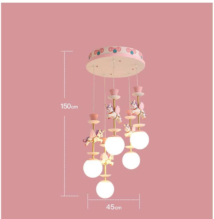 Unicorn Pendent Light For Girl Princess Bedroom