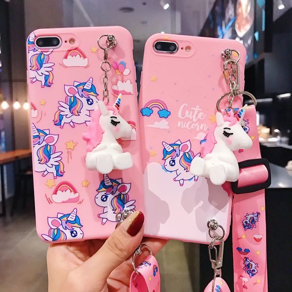 Unicorn Phone Case With Strap Rope