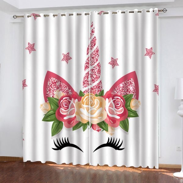 Unicorn Eyelashes Curtain