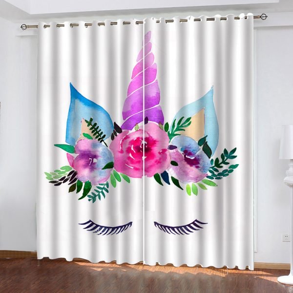 Unicorn Eyelashes Curtain