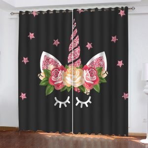 Unicorn Eyelashes Curtain