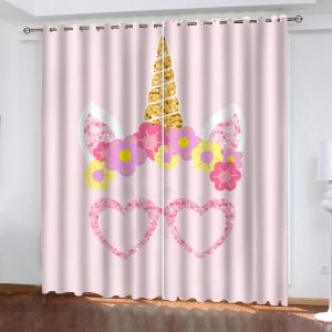 Pink Unicorn Curtain