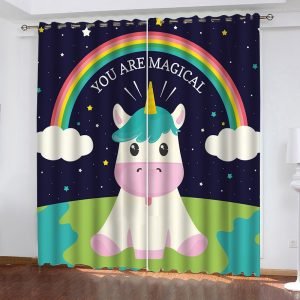 Pink Unicorn Curtain