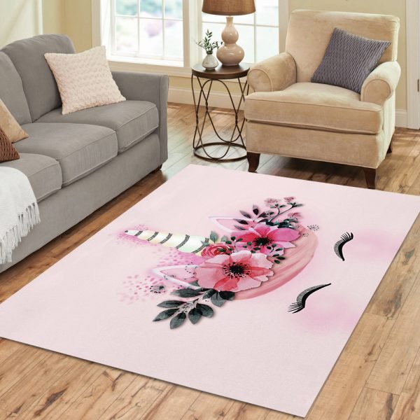 Flowers Unicorn Large Rug