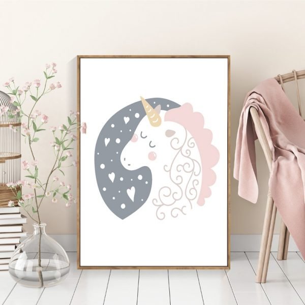 Floral Unicorn Wall Art Canvas Painting Posters
