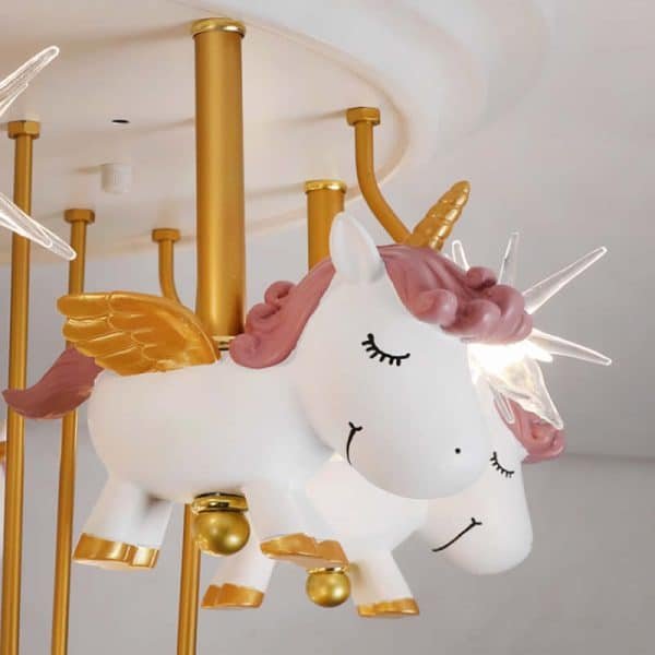 Unicorn Ceiling Chandelier Children Bedroom