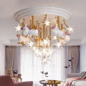 Unicorn Ceiling Chandelier Children Bedroom