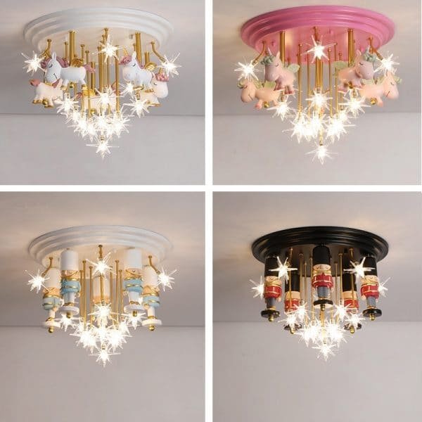 Unicorn Ceiling Chandelier Children Bedroom