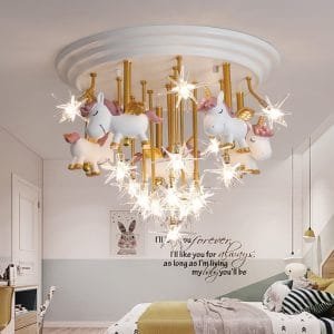 Unicorn Ceiling Chandelier Children Bedroom