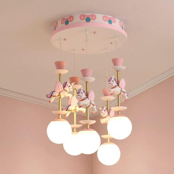 Unicorn Pendent Light For Girl Princess Bedroom