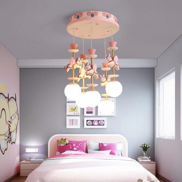 Unicorn Pendent Light For Girl Princess Bedroom