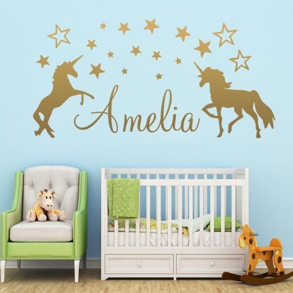 Personalised Unicorn Wall Stickers