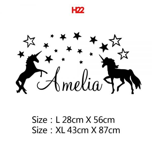Personalised Unicorn Wall Stickers