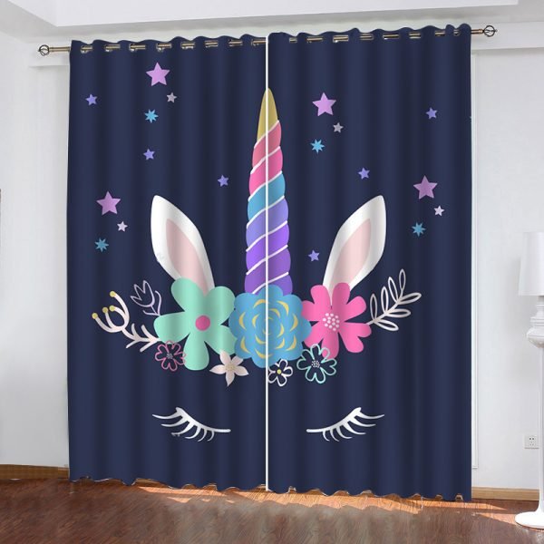 Unicorn Eyelashes Curtain