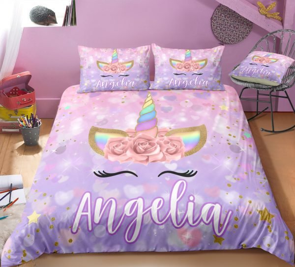 Personalized Little Girls Bedding Set