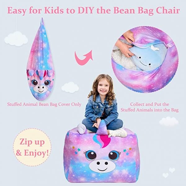 Purple Unicorn Bean Bag Chair