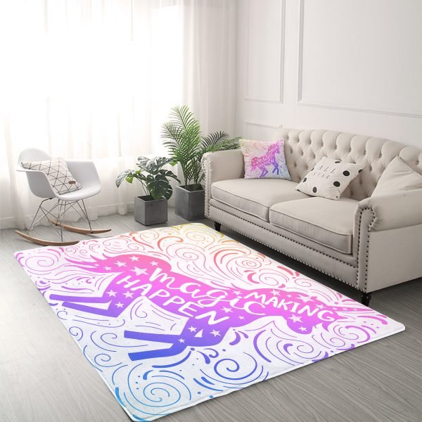 Adorable Unicorn Kids Large Rug
