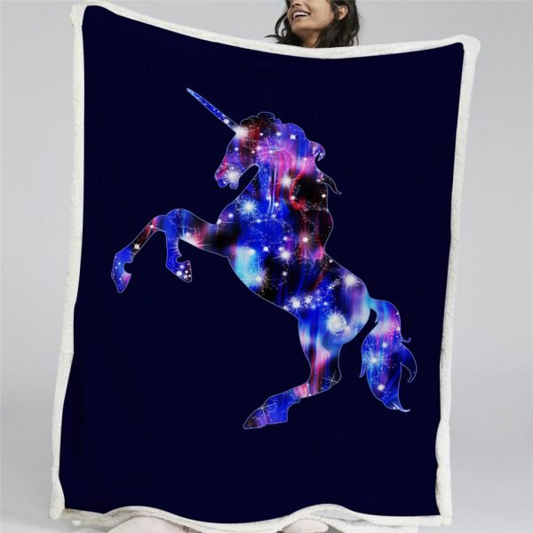 Bling Galaxy Unicorn Sherpa Fleece Blanket
