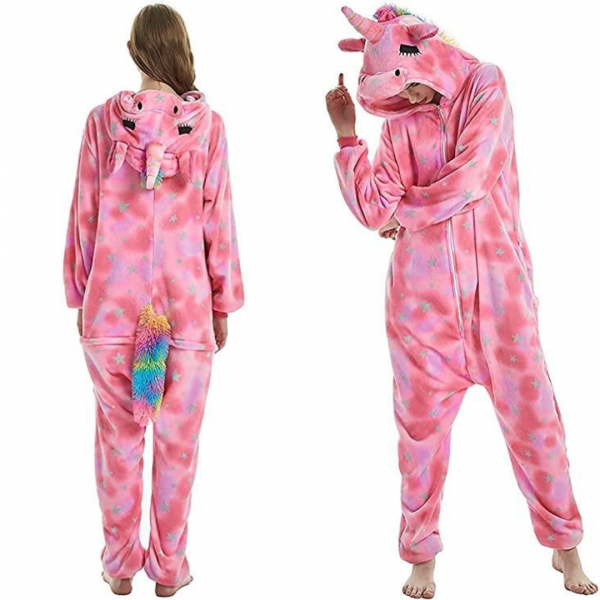 Pink Star Unicorn Costume Onesie For Women