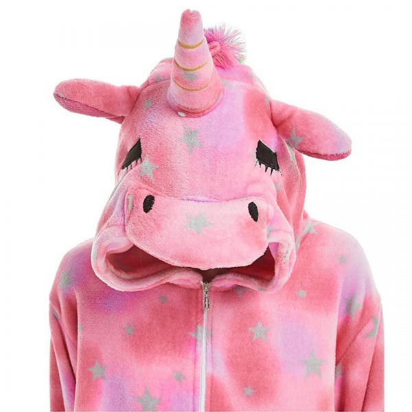 Pink Star Unicorn Costume Onesie For Women