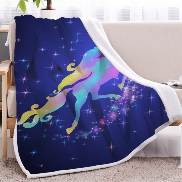 Galaxy Unicorn Sherpa Fleece Blanket