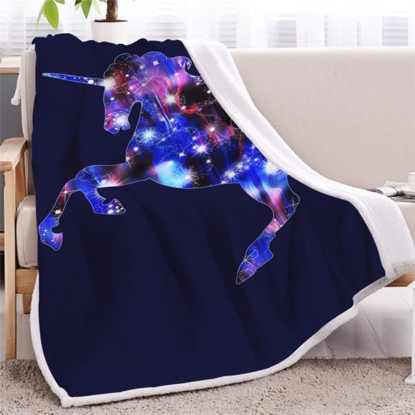 Bling Galaxy Unicorn Sherpa Fleece Blanket